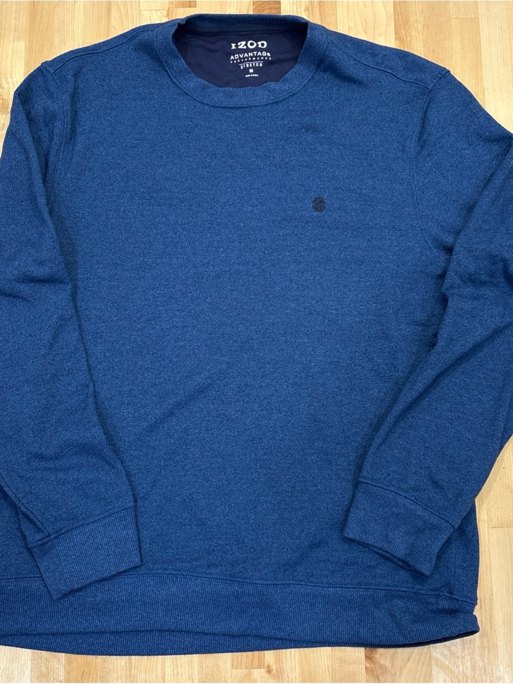 New IZOD Men's Advantage Performance Crewneck Fleece Sweatshirt Peacoat Medium